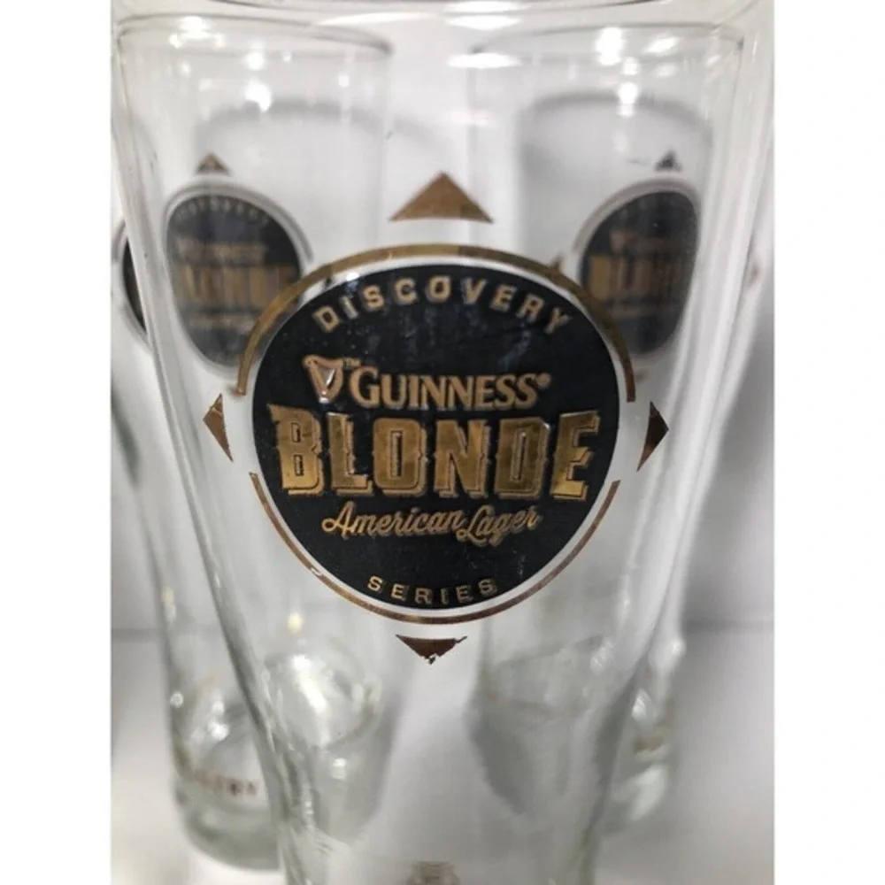 Guinness Blonde American Lager Beer Glass - Dublin Ireland BREWERY SET OF FIVE